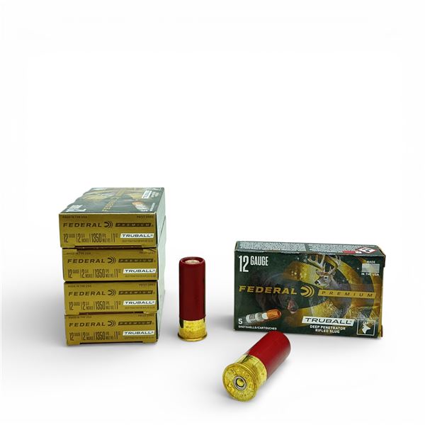 Federal Premium 12 Ga, 2-3/4", 1 oz TruBall Deep Penetrator Rifle Slug Ammunition, 25 Rounds