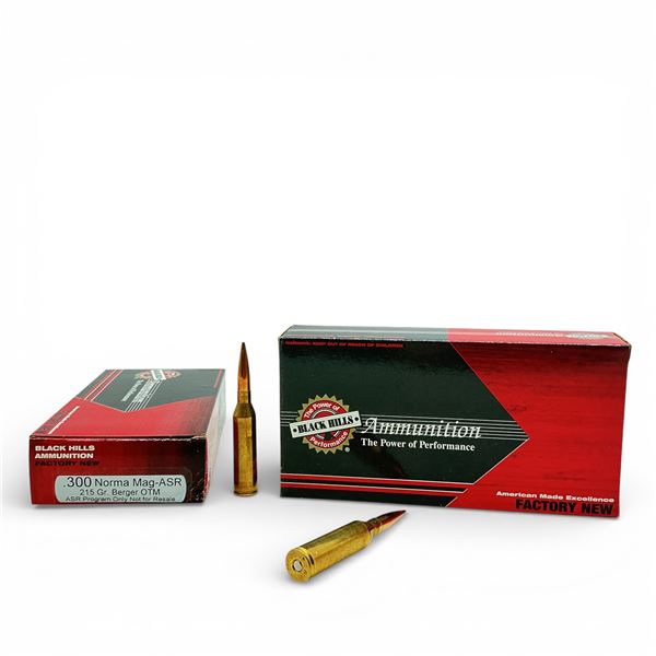 Black Hills Ammunition, .300 Norma Mag-ASR, 215 Grain Berger OTM Ammunition, 40 Rounds