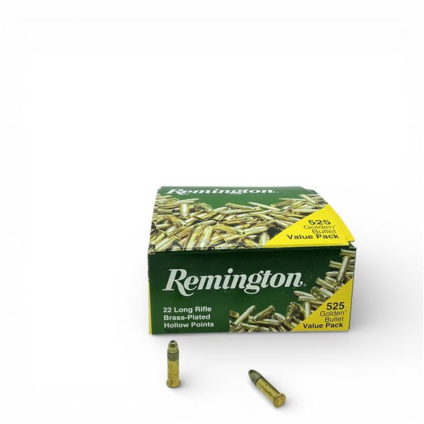 Remington Golden Bullet .22 LR, 36 Grain LRN HP Ammunition, Approximately 525 Rounds