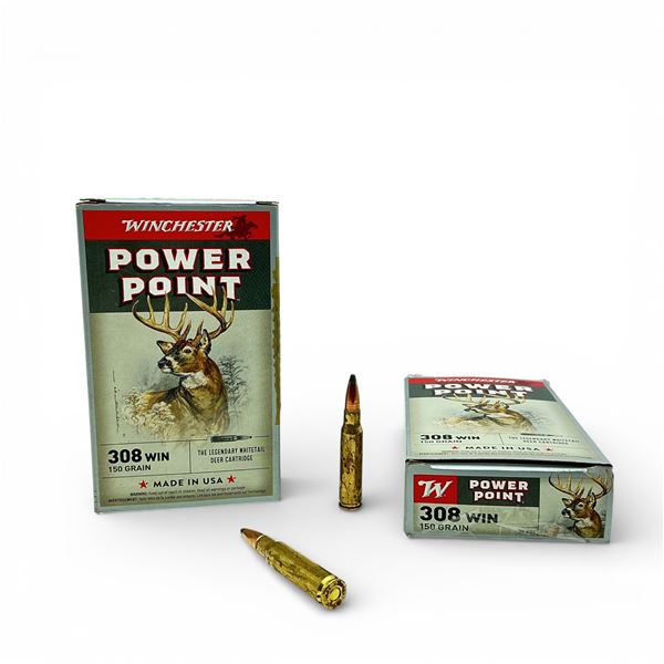 Winchester Power Point 308 Win, 150 Grain Ammunition, 40 Rounds