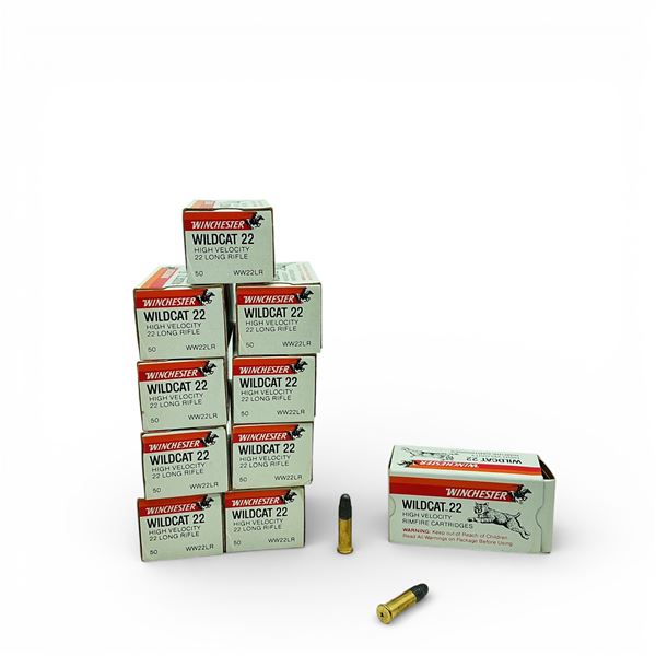 Winchester Wildcat 22 High Velocity .22 LR, 40 Grain Ammunition, 500 Rounds