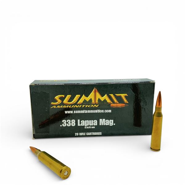 Summit .338 Lapua Mag, 250 Grain BTHP Match Ammunition, 20 Rounds