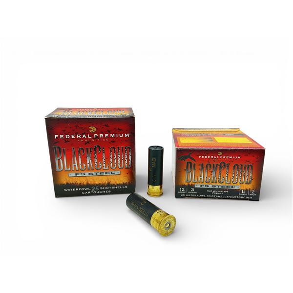 Federal Black Cloud FS Steel 12 Ga, 3", 1-1/4 oz, #2 Shot Ammunition, 50 Rounds