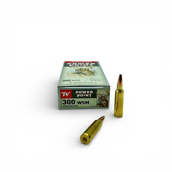 Winchester Power Point 300 WSM, 180 Grain Ammunition, 20 Rounds