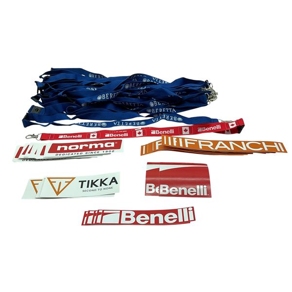 Assorted Beretta, Tikka, Franchi and Benelli Swag, Includes Lanyards and Stickers