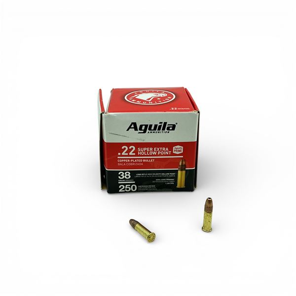 Aguila .22 Super Extra, 38 Grain Hollow Point Ammunition, 250 Rounds