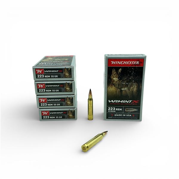 Winchester Varmint X .223 Rem, 55 Grain Ammunition, 100 Rounds