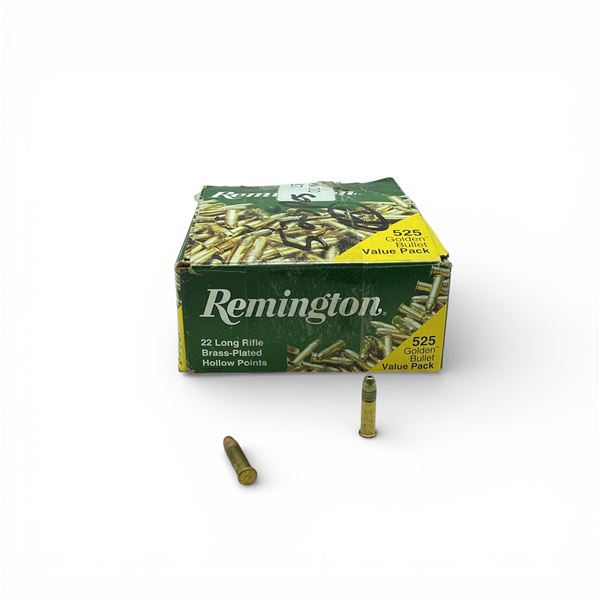 Remington Golden Bullet .22 LR, 36 Grain LRN HP Ammunition, Approximately 525 Rounds