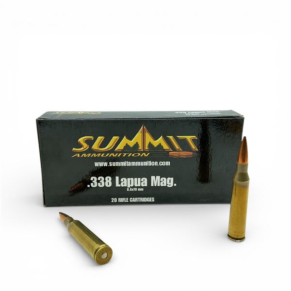 Summit .338 Lapua Mag, 250 Grain BTHP Match Ammunition, 20 Rounds
