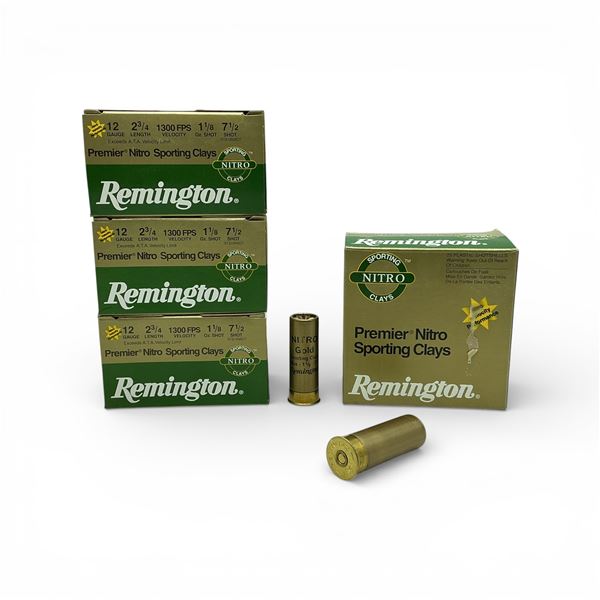 Remington Premier Nitro Sporting Clays 12 Ga, 2-3/4", 1-1/8 oz, #7.5 Shot Ammunition, 100 Rounds