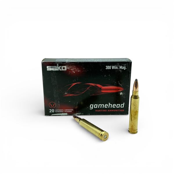 Sako Gamehead 300 Win Mag, 180 Grain Soft Point BT Ammunition, 20 Rounds