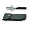 Image 1 : Folding 2 1/2" Damascus Straight Blade Razor in Leather Belt Sheath