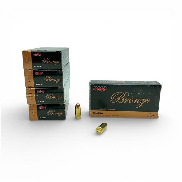 PMC Bronze 45 Auto, 230 Grain FMJ Ammunition, 250 Rounds