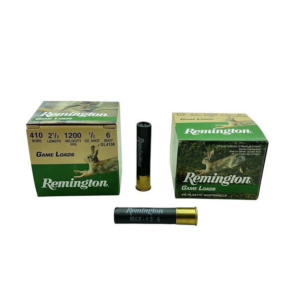 Remington Game Load 410 Ga, 2-1/2", 1/2 oz, #6 Shot Ammunition, 40 Rounds