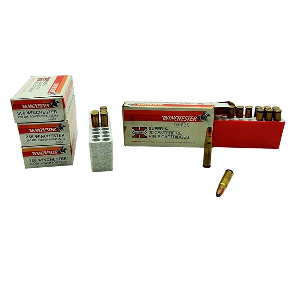 Assorted Winchester 356 Win Ammunition, 76 Rounds