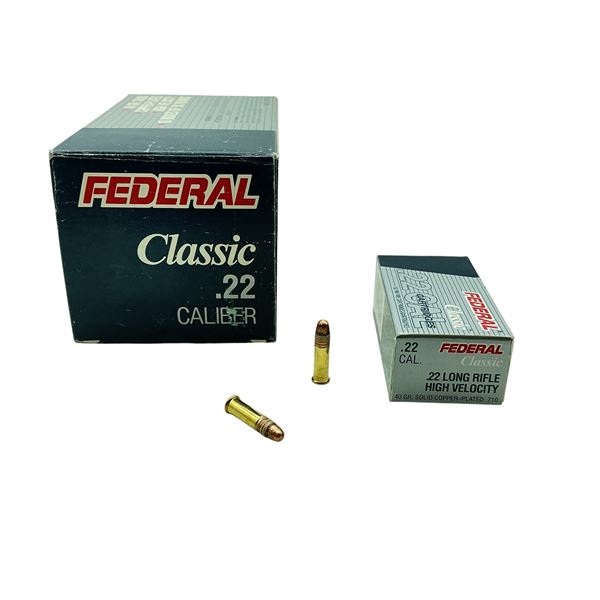 Federal Classic .22 LR, 40 Grain Solid Copper Plated Ammunition, 500 Rounds