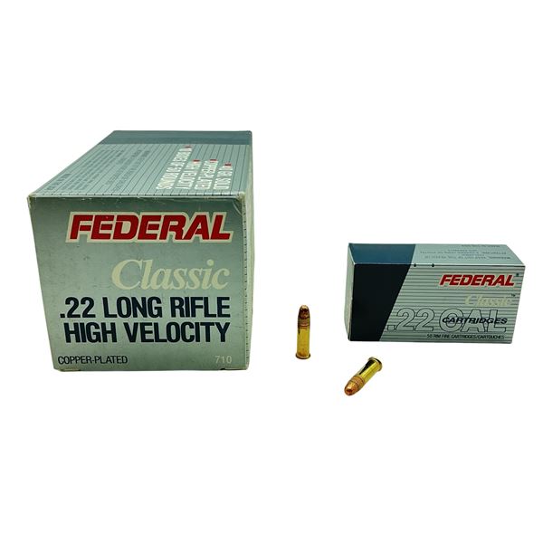 Federal Classic .22 LR, 40 Grain Solid Copper Plated Ammunition, 500 Rounds