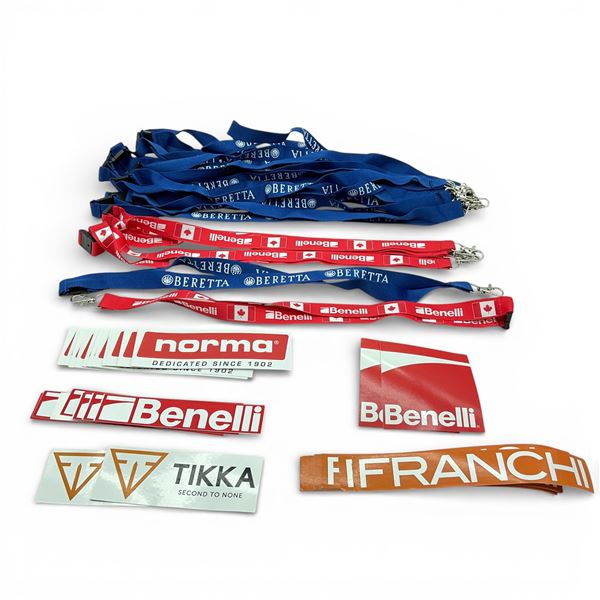 Assorted Beretta, Tikka, Franchi and Benelli Swag, Includes Lanyards and Stickers