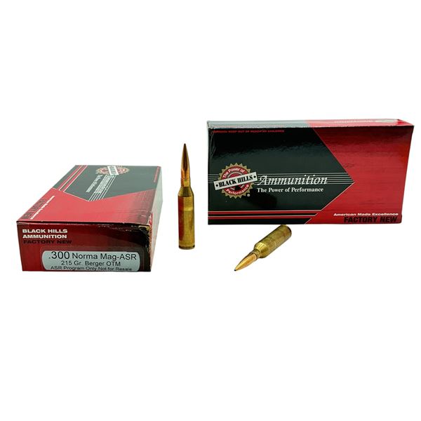 Black Hills Ammunition, .300 Norma Mag-ASR, 215 Grain Berger OTM Ammunition, 20 Rounds