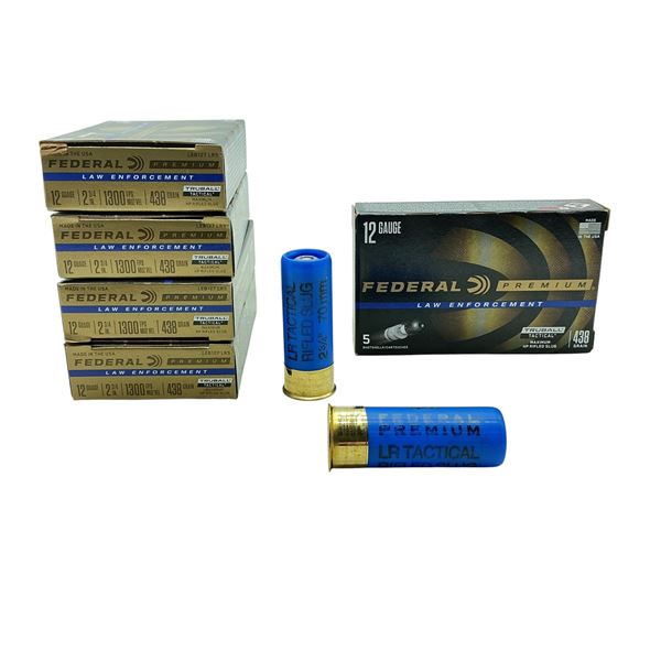 Federal Law Enforcement 12Ga, 2-3/4", 438 Grain TruBall Maximum HP Rifled Slug Ammunition, 25 Rounds