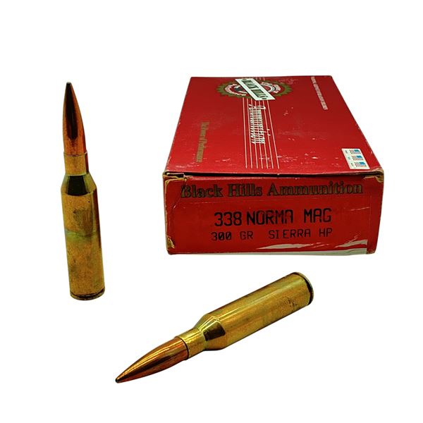 Black Hills .338 Norma Mag, 300 Grain Sierra HP Ammunition, 20 Rounds