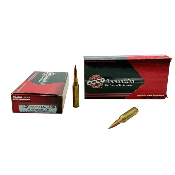 Black Hills Ammunition, .300 Norma Mag-ASR, 215 Grain Berger OTM Ammunition, 40 Rounds