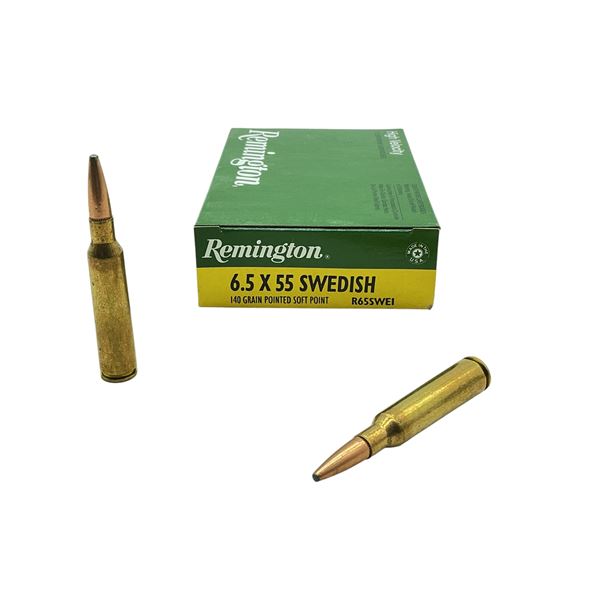 Remington 6.5x55 Swedish, 140 Grain Pointed Soft Point Ammunition, 20 Rounds