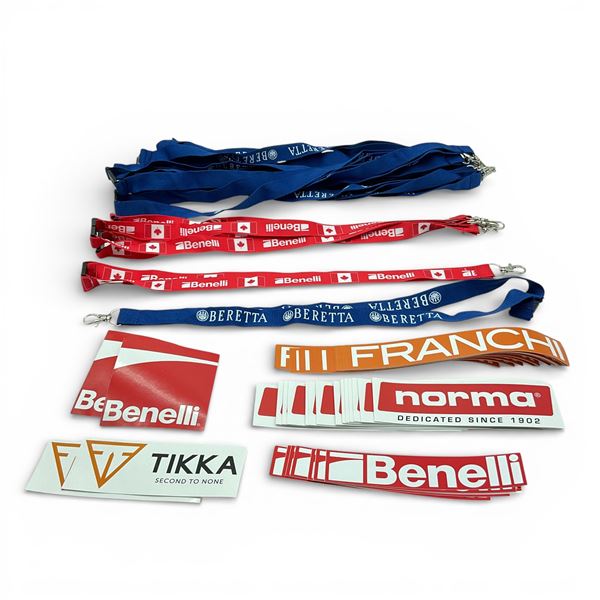 Assorted Beretta, Tikka, Franchi and Benelli Swag, Includes Lanyards and Stickers