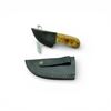 Image 1 : Fixed 2 3/4" Damascus Blade Knife with Bone Handle and Leather Belt Sheath
