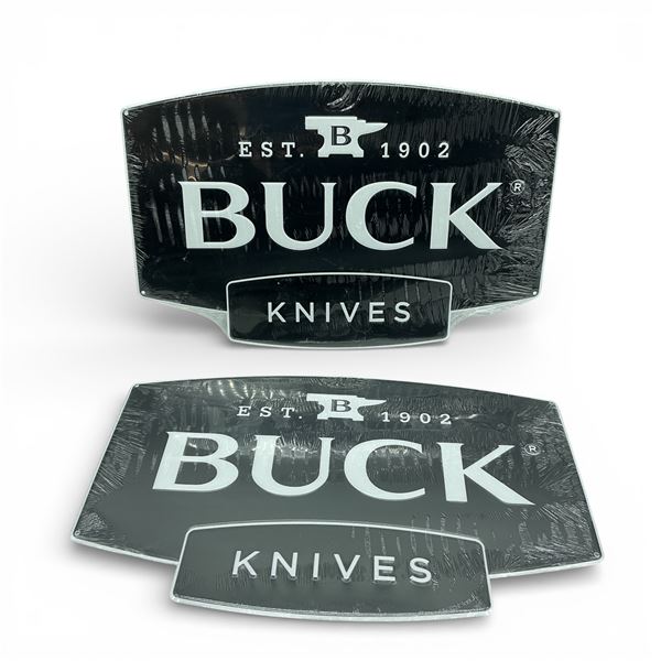 'Buck Knives' Tin Sign, 17 1/2" X 11 1/2" X 2 Qty