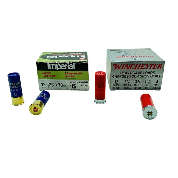 Imperial and Winchester 12 Ga, 2-3/4", 1-1/8 oz Ammunition, 45 Rounds
