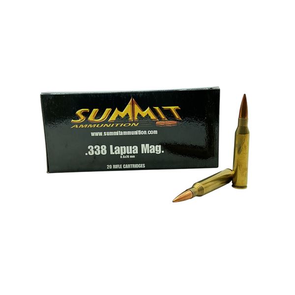 Summit .338 Lapua Mag, 250 Grain BTHP Match Ammunition, 20 Rounds