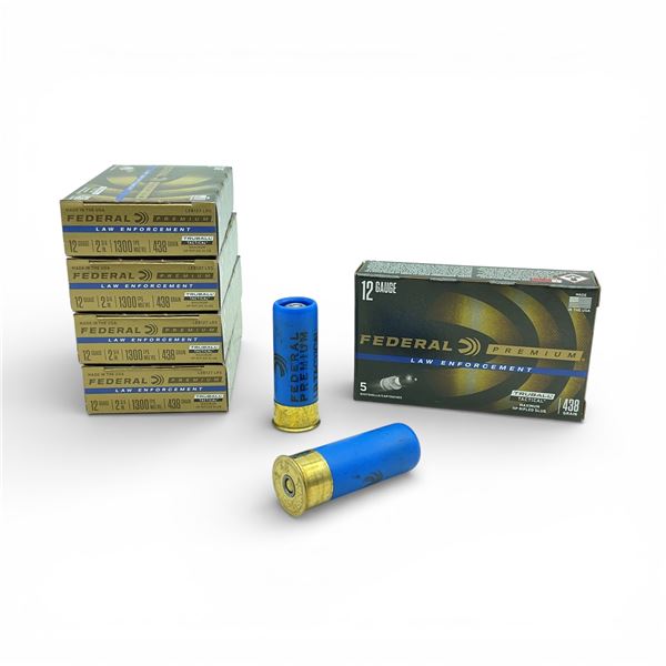 Federal Law Enforcement 12Ga, 2-3/4", 438 Grain TruBall Maximum HP Rifled Slug Ammunition, 25 Rounds
