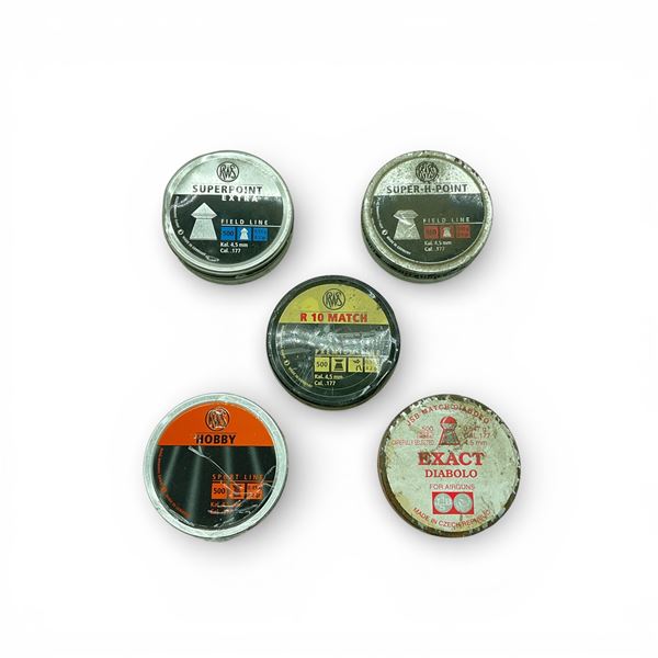 Assorted RWS and Diabolo 4.5mm/ .177 Cal Pellets, Approximately 2500 Qty