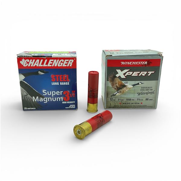 Challenger and Winchester Steel 12 Ga, 3-1/2" Ammunition, 50 Rounds