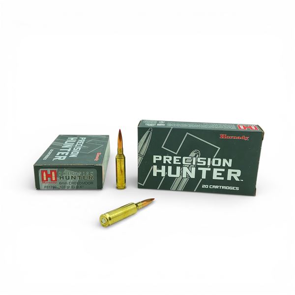 Hornady Precision Hunter 6mm Creedmoor, 103 Grain ELD-X Ammunition, 40 Rounds