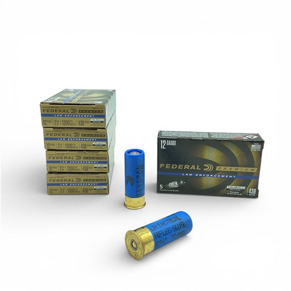 Federal Law Enforcement 12Ga, 2-3/4", 438 Grain TruBall Maximum HP Rifled Slug Ammunition, 25 Rounds