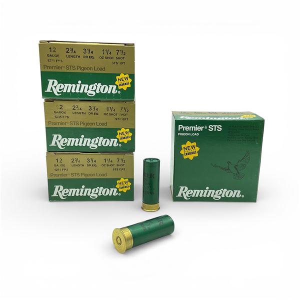 Remington Premier STS Pigeon Load 12 Ga, 2-3/4", 1-1/4 oz, #7.5 Shot Ammunition, 100 Rounds