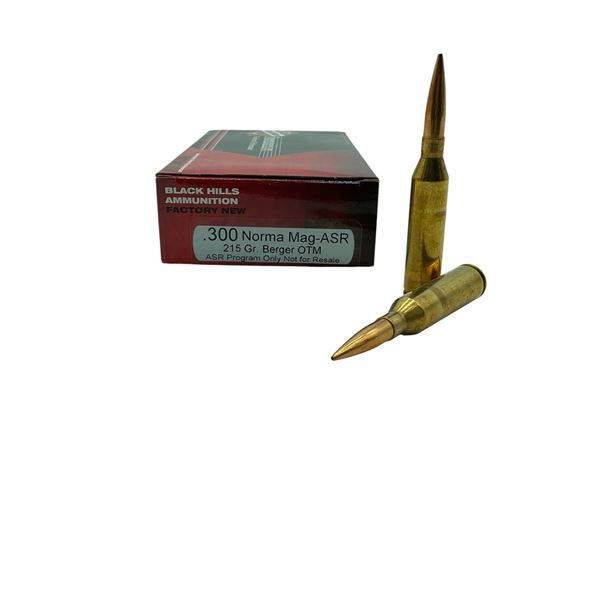 Black Hills .300 Norma Mag-ASR, 215 Grain Berger OTM Ammunition, 20 Rounds