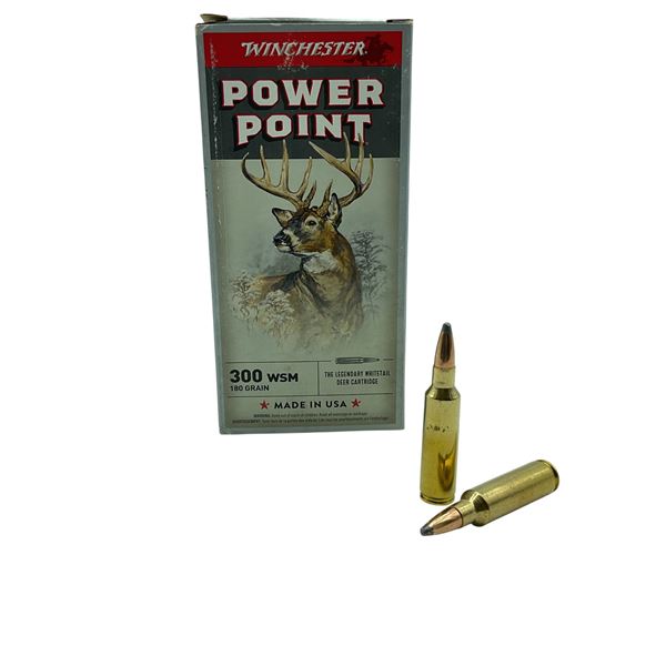 Winchester Power Point 300 WSM, 180 Grain Ammunition, 20 Rounds