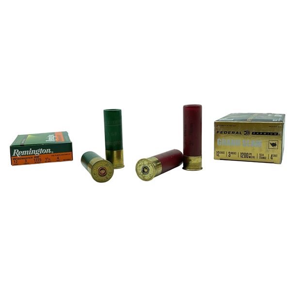 Federal and Remington 12 Ga, 3", #4 Shot Ammunition, 15 Rounds