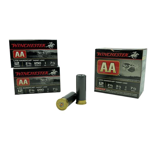 Winchester AA Lite Handicap Target Load 12 Ga, 2-3/4", 1 oz, #7.5 Shot Ammunition, 75 Rounds