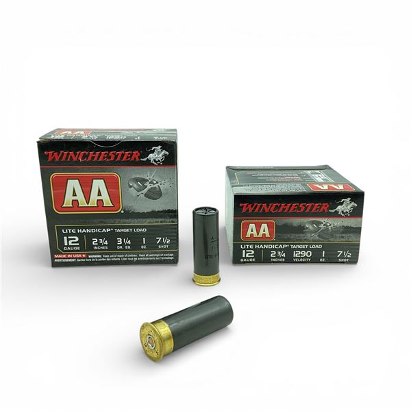 Winchester AA Lite Handicap Target Load 12 Ga, 2-3/4", 1 oz, #7.5 Shot Ammunition, 50 Rounds