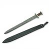 Image 1 : Hand Forged Damascus 26" Blade Sword with Wooden Handle and Leather Sheath, New
