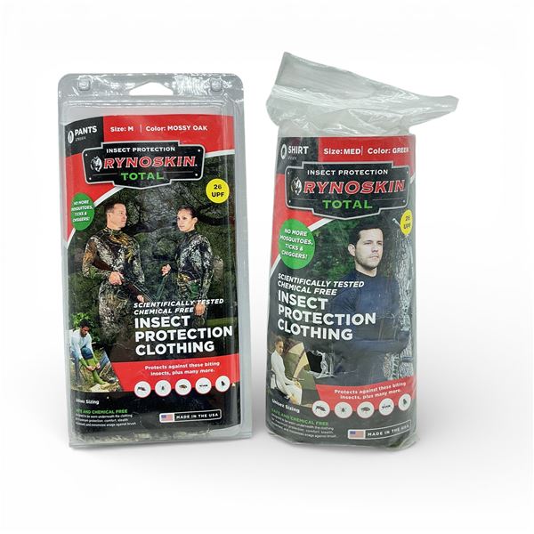 Rynoskin Insect Protection Clothing with 26 UPF, Shirt and Pants Size Medium