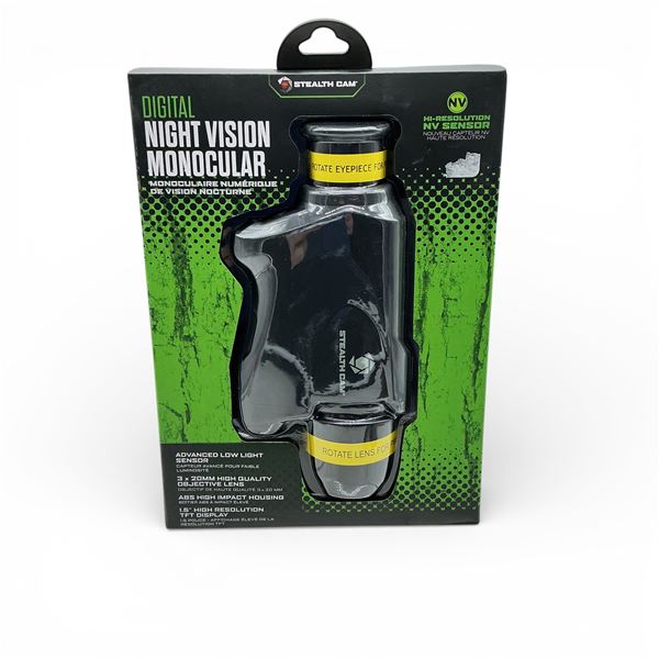 Stealth Cam Digital Night Vision 3 X 20 mm Monocular, New, Sealed