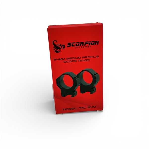 Scorpion Outdoors Tactical 34 mm Medium Profile Scope Rings, New