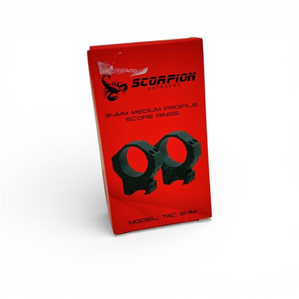 Scorpion Outdoors Tactical 34 mm Medium Profile Scope Rings, New