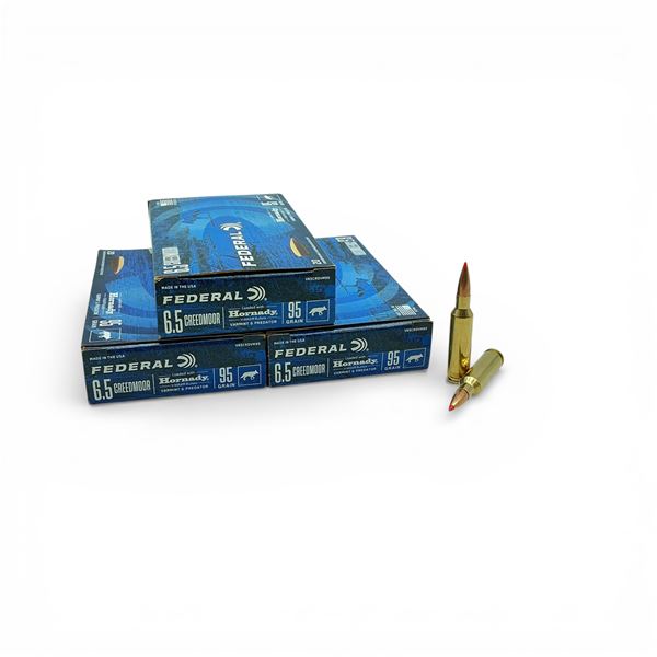 Federal 6.5 Creedmoor 95 Grain Hornady V-Max Ammunition, 50 Rounds