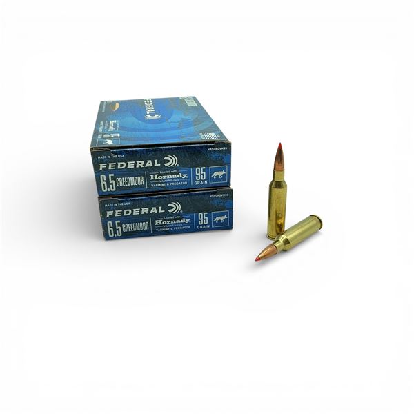 Federal 6.5 Creedmoor 95 Grain Hornady V-Max Ammunition, 40 Rounds